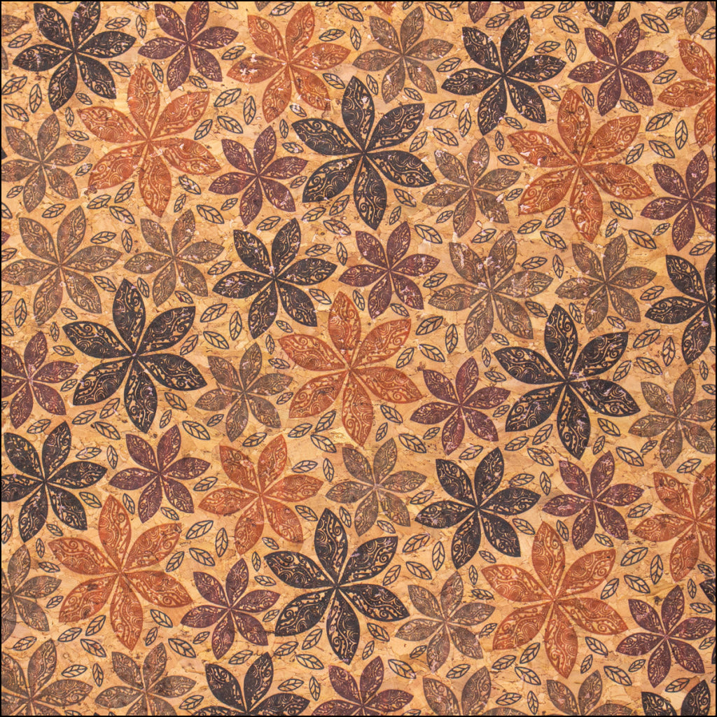 Maple Leaf Patterns And Circles Pattern Cork Fabric Cof-388 Cork
