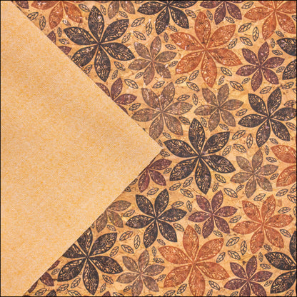 Maple Leaf Patterns And Circles Pattern Cork Fabric Cof-388 Cork