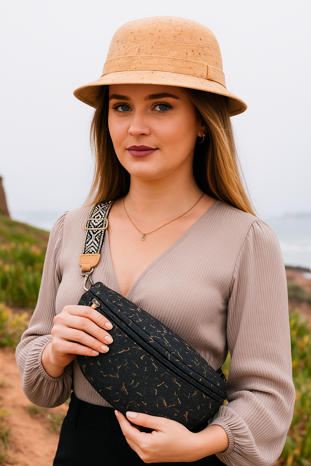 Elegant Natural Cork Hat for Women L-1107