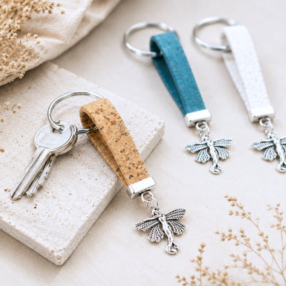 Natural Cork Keychain with Fairy Charm I-050-MIX-10