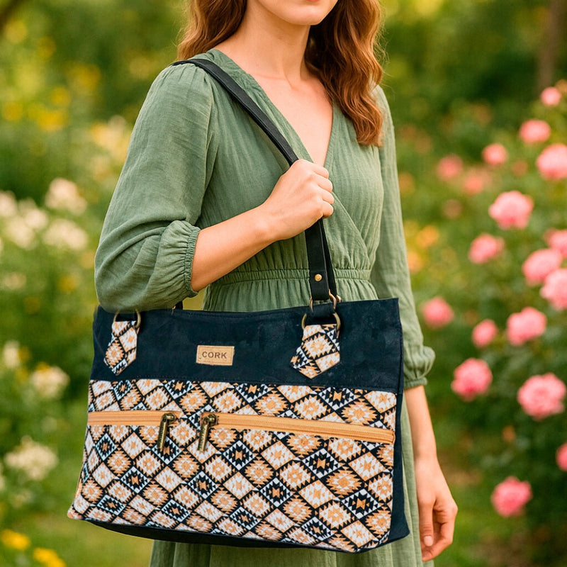 Eco-Friendly Cork Shoulder Handbag for Women – BAGP-305