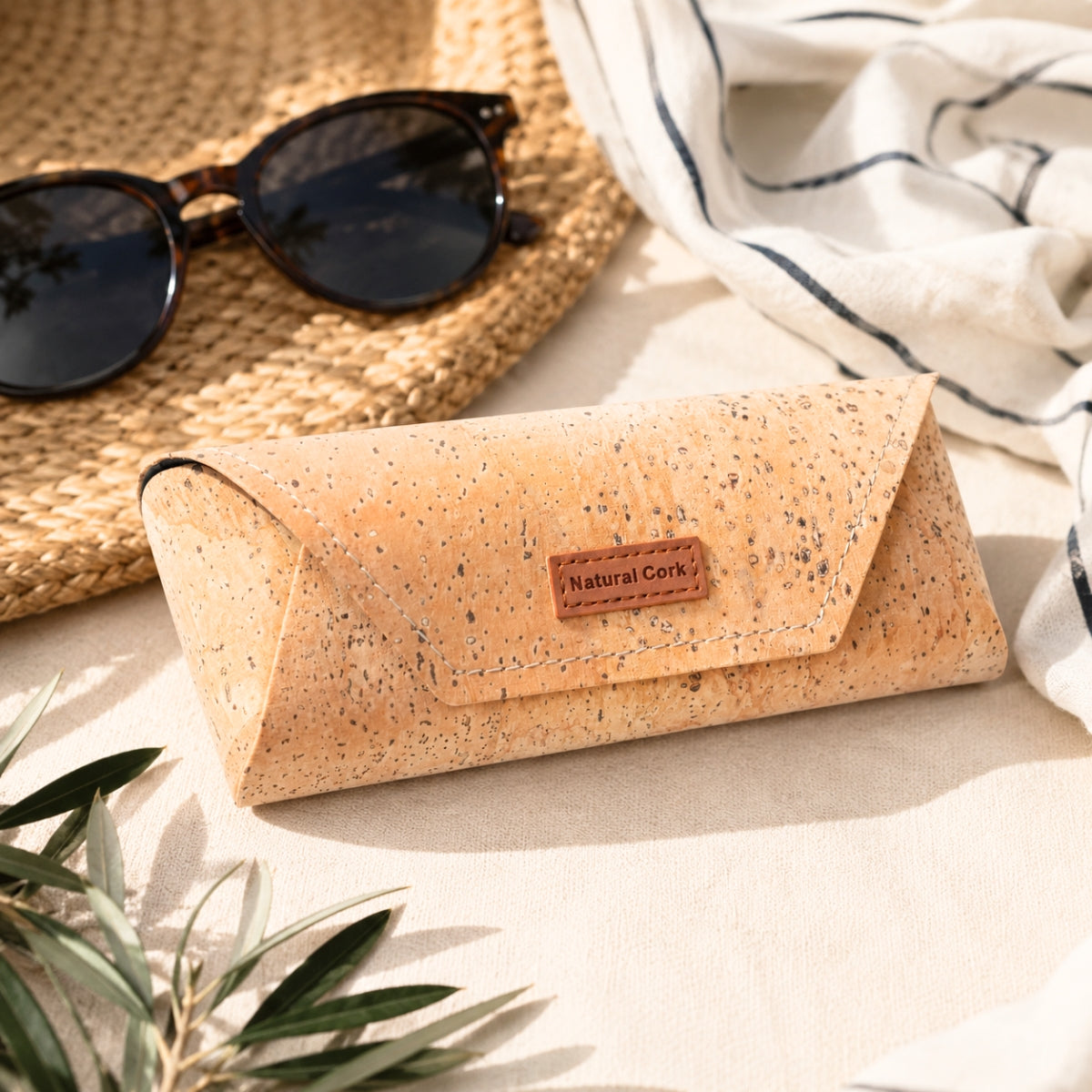 Triangular Natural Cork Glasses Cases L-1199-10(10 Units)