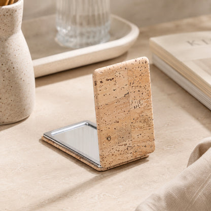 Rectangular Cork Compact Mirror – Double-Sided (12-Pack) L-1209-12