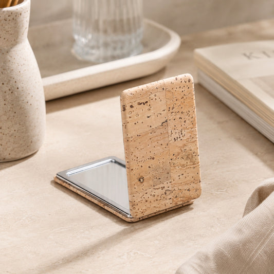 Rectangular Cork Compact Mirror – Double-Sided (12-Pack) L-1209-12