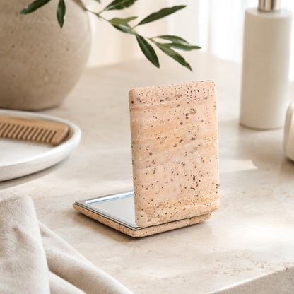 Thick Rectangular Cork Compact Mirror – Double-Sided (12-Pack) L-1213-12