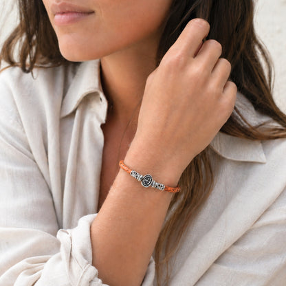 3mm Round Cork Bangle | Ceramic Beads & Alloy Fittings | Handmade, Adjustable | 10 Mixed Colors BR-226-MIX-10