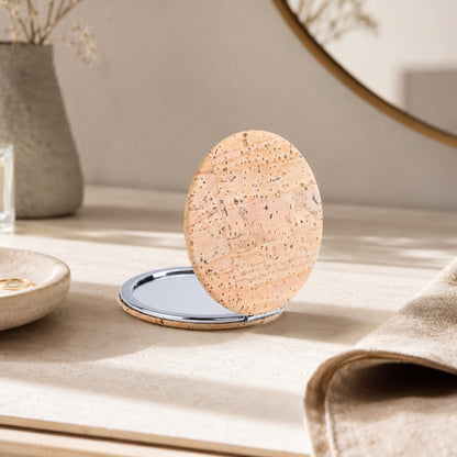 Round Cork Compact Mirror – Double-Sided (12-Pack) L-1208-12