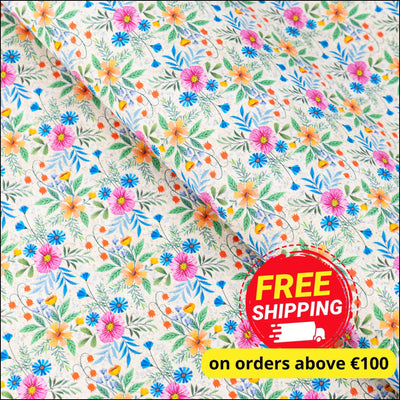 Multicolor Floral Cork Fabric COF-632 cork fabric
