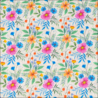Multicolor Floral Cork Fabric COF-632 cork fabric