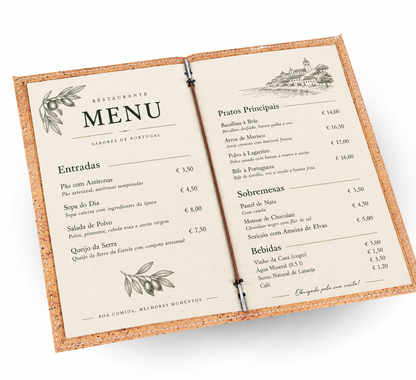 Cork Menu Covers for Your Restaurant or Cafe L-1204