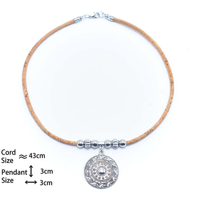 3mm round Natural Cork Handmade necklace colar women necklace N-322-MIX-5