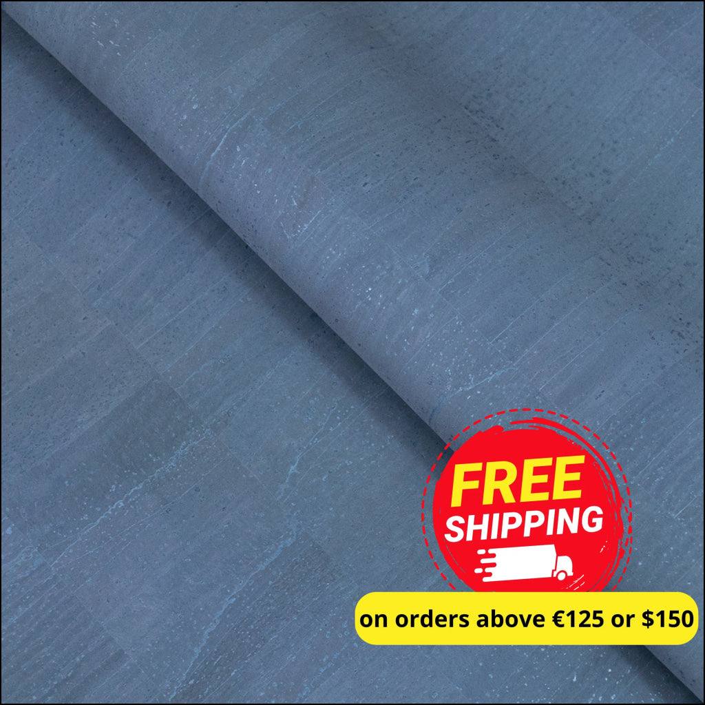 Natural Blue Cork Fabric - 0.85Mm Thickness Cof-587 Cork Fabric