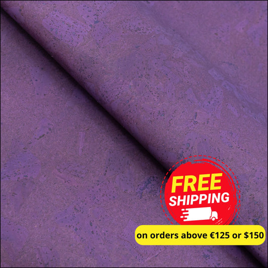 Natural Chunk Cork Fabric In Purple Cof - 524 - C Cork Fabric