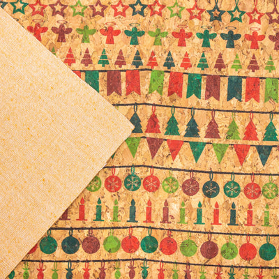 Natural Cork Christmas Fabric Collection Pattern Cof-326 Fabric