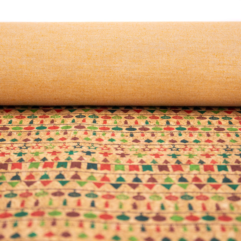 Natural Cork Christmas Fabric Collection Pattern Cof-326 Fabric