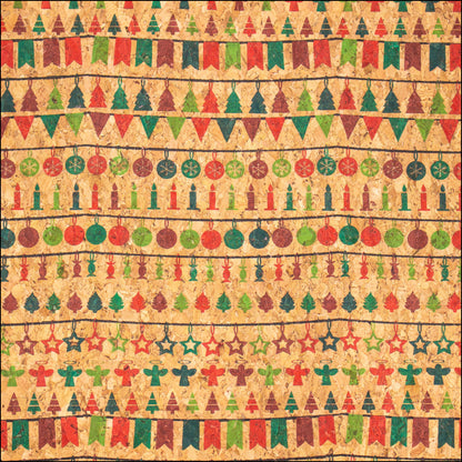 Natural Cork Christmas Fabric Collection Pattern Cof-326 Fabric