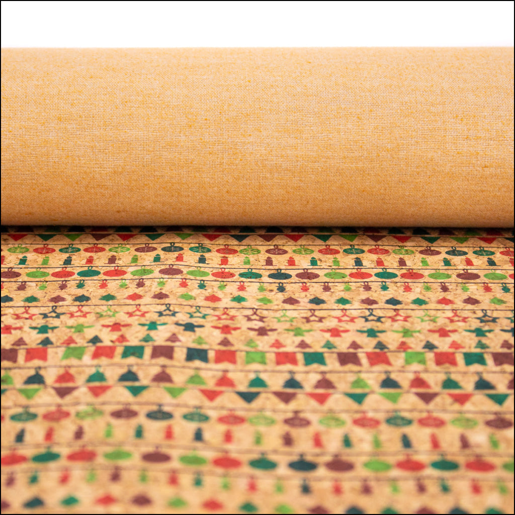 Natural Cork Christmas Fabric Collection Pattern Cof-326 Fabric