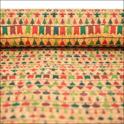 Natural Cork Christmas Fabric Collection Pattern Cof-326 Fabric
