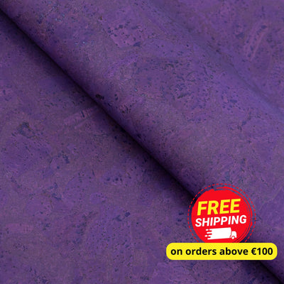 Natural Cork Chunk Fabric In Purple Cof - 524 - D Cork Fabric