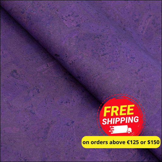 Natural Cork Chunk Fabric In Purple Cof - 524 - D Cork Fabric