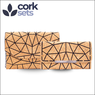 Natural Cork Crossbody Bag & Wallet Set SET-015 Natural Flash Sales