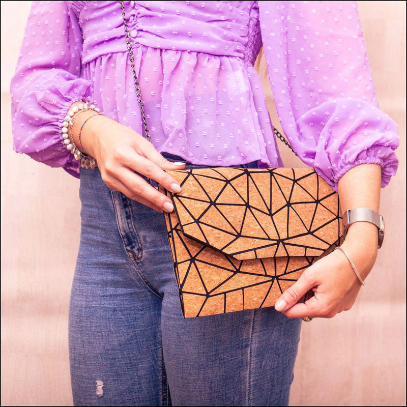 Natural Cork Crossbody Bag & Wallet Set SET-015 Flash Sales