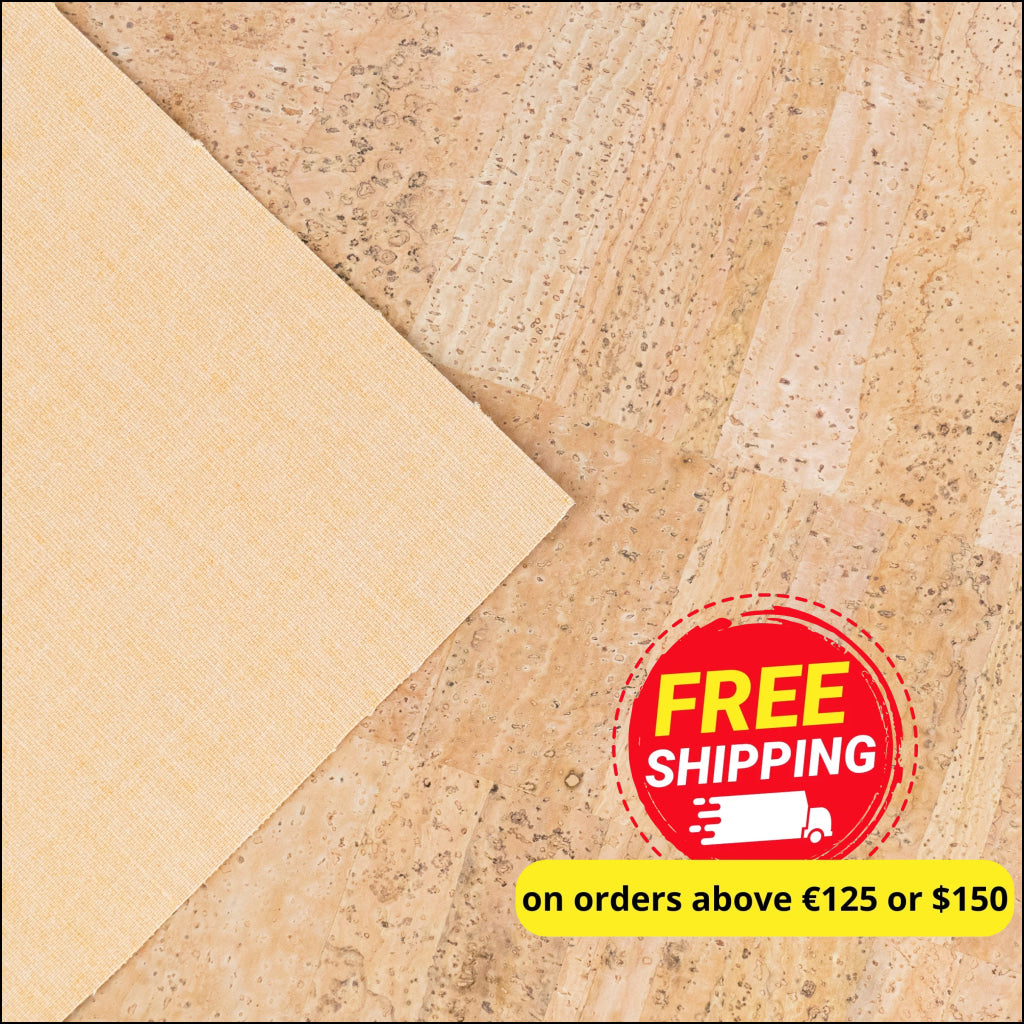 Natural Cork Fabric Sample – One Piece 14 × 20 cm (5.5 × 7.8 in) SAMPLE-COF-180-G cork fabric