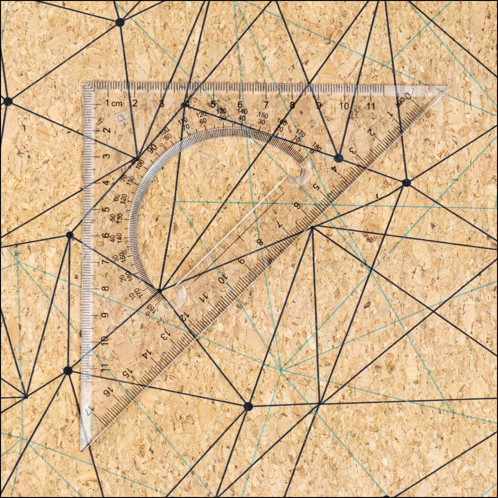 Natural Cork Fabric with Abstract Geometric Line Pattern COF-669 cork fabric