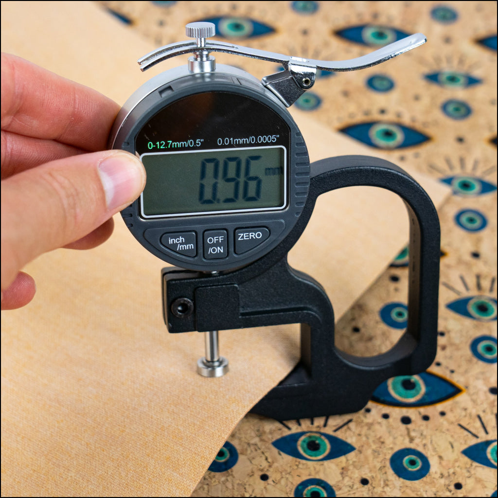 Natural Cork Fabric with Blue Eye Print COF-668 cork fabric