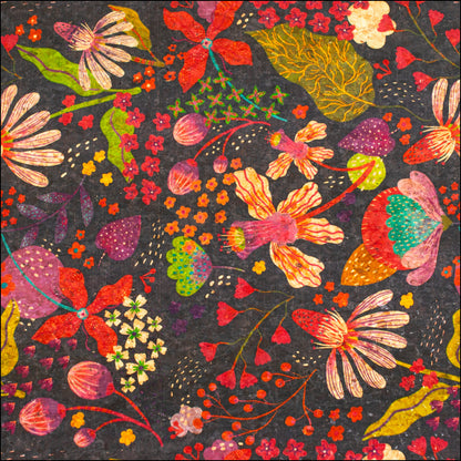 Natural Cork Fabric With Colorful Flowers Pattern Cof-478 Cork Fabric