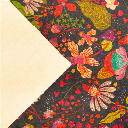 Natural Cork Fabric With Colorful Flowers Pattern Cof-478 Cork Fabric