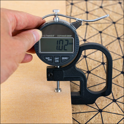 Natural Cork Fabric with Fine Black Geometric Pattern COF-664 cork fabric