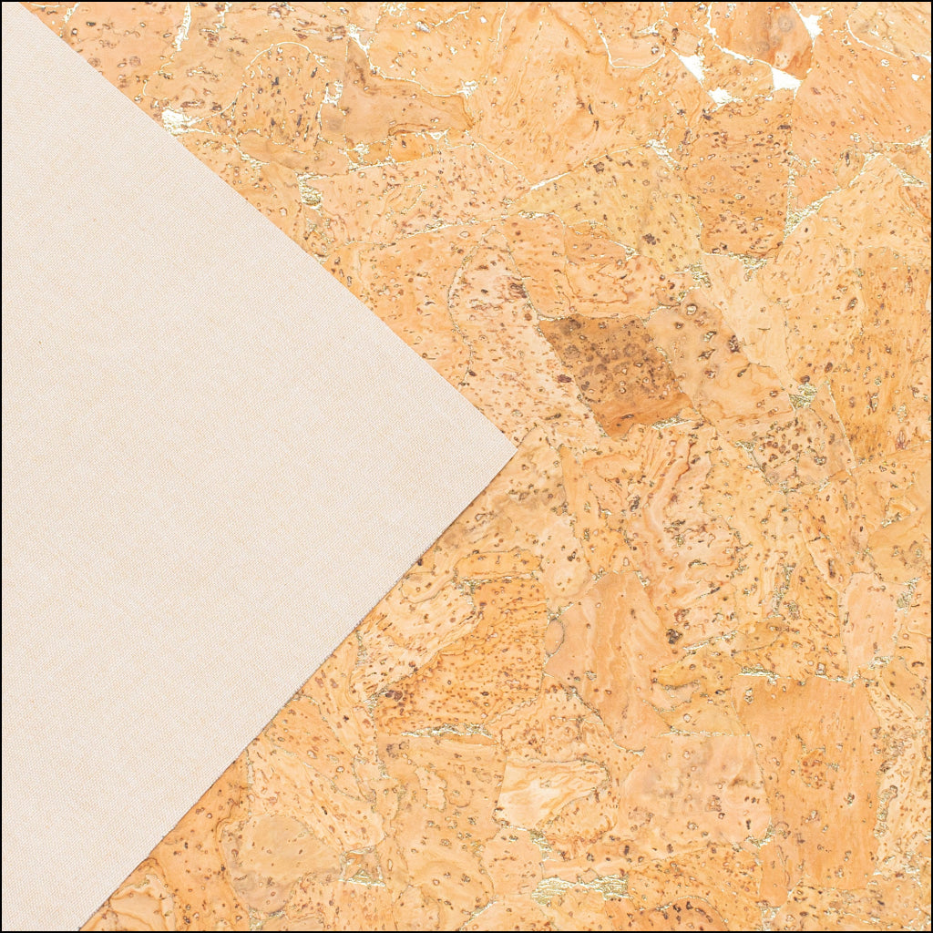 Natural Cork Fabric with Gold Veins COF-202 cork fabric