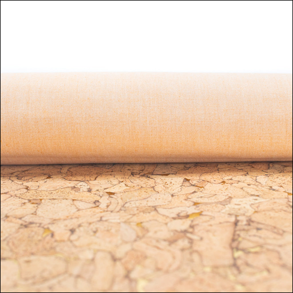 Natural Cork Fabric With Golden Cracks Cof-177-A Cork Fabric