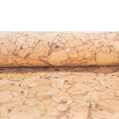 Natural Cork Fabric With Golden Cracks Cof-177-A Cork Fabric