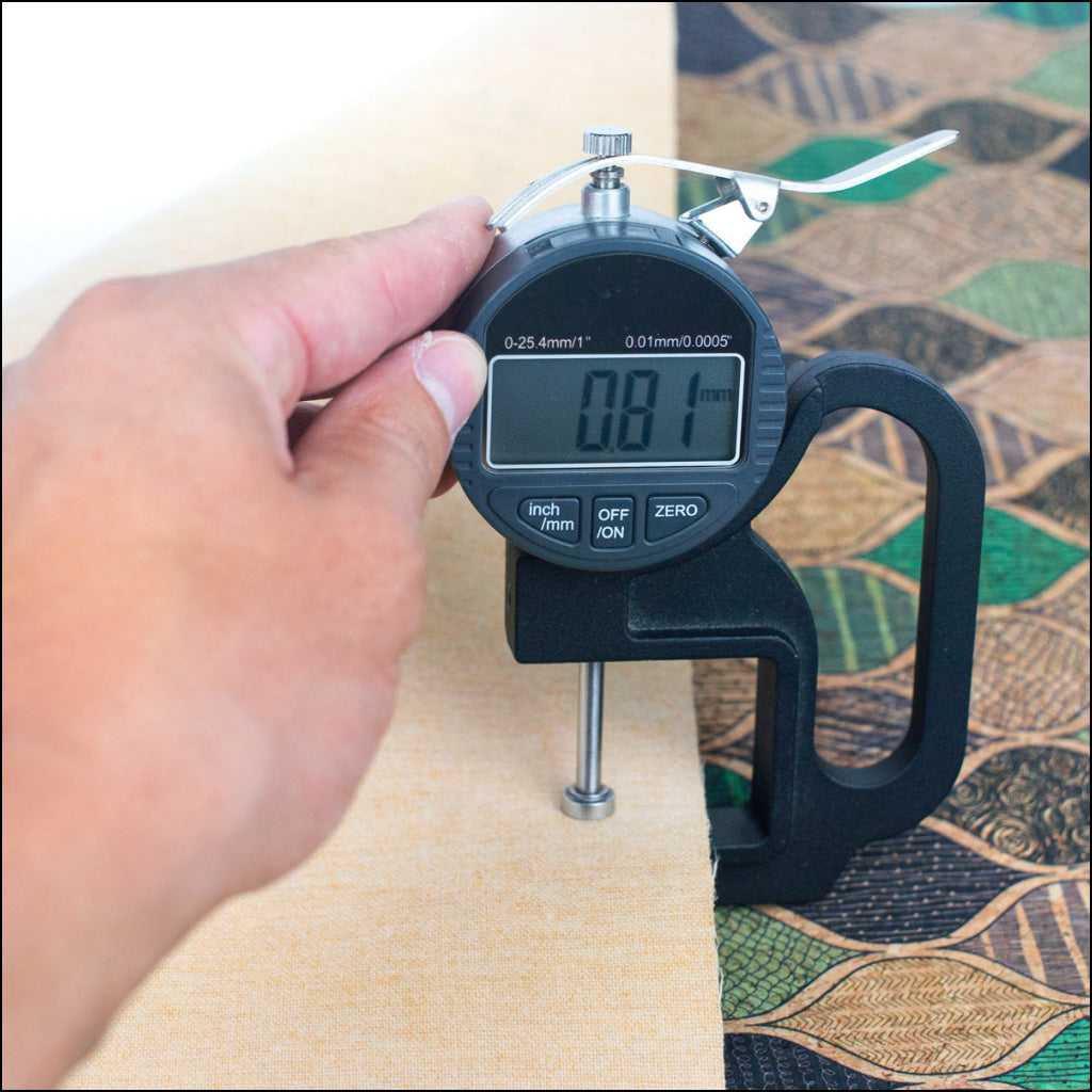 Natural Cork Fabric With Green Wave Pattern Cof-427-B Cork Fabric