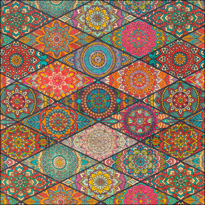 Natural Cork Fabric With War Tone Mosaics Pattern Cof-489 Cork Fabric