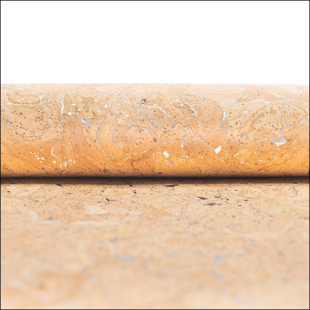 Natural Cork Fabric with Silver Veins COF-364-A cork fabric
