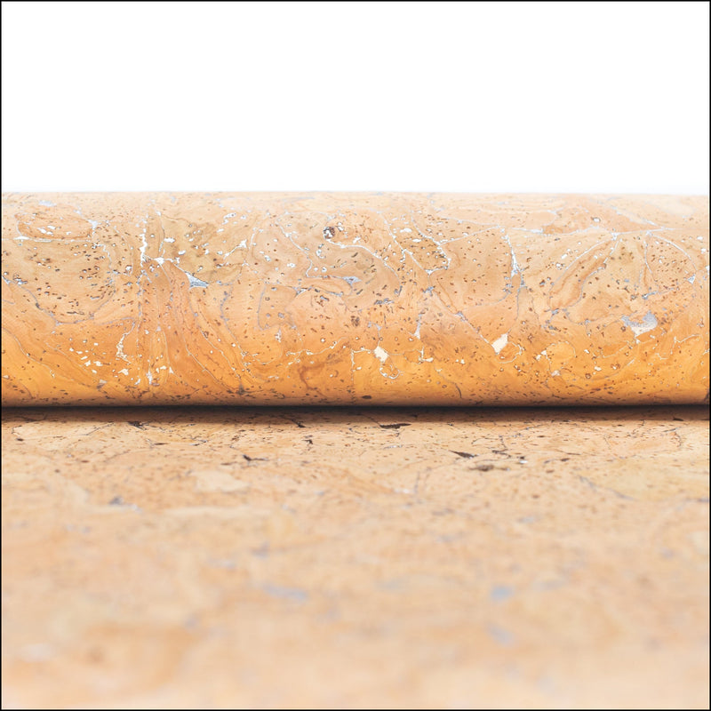 Natural Cork Fabric with Silver Veins COF-364-A cork fabric