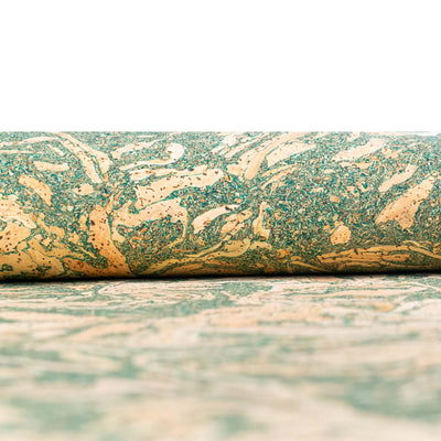 Natural Cork Fabric with Tea Leaf Inlay Vegan Leather COF 283 C cork fabric