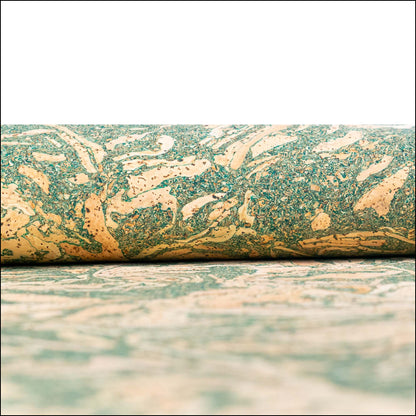 Natural Cork Fabric with Tea Leaf Inlay Vegan Leather COF 283 C cork fabric