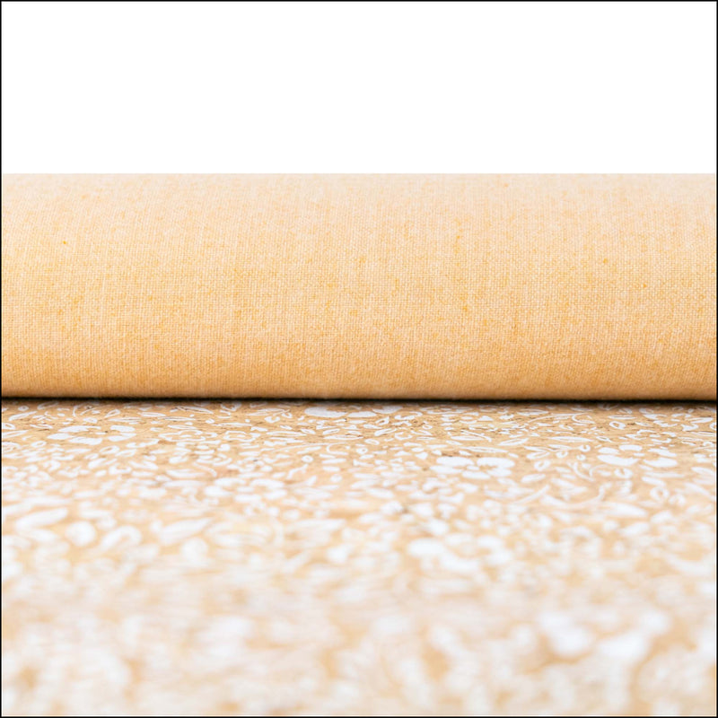 Natural Cork Fabric with White Floral Print COF-630 cork fabric