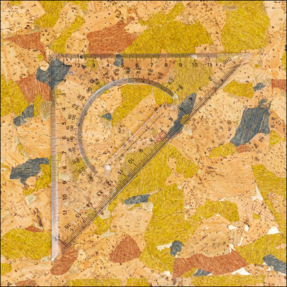 Natural Cork Fabric with Yellow-Gold Accents COF-629 cork fabric