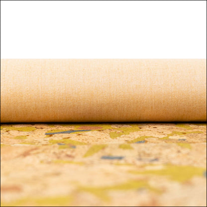 Natural Cork Fabric with Yellow-Gold Accents COF-629 cork fabric