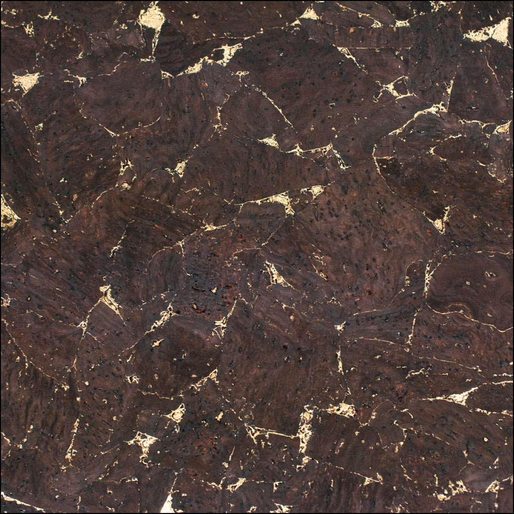 Natural Cork Material In Brown With Gold Accents Cof-249-B Cork Fabric