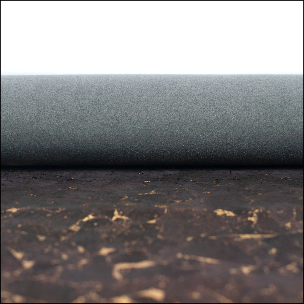 Natural Cork Material In Brown With Gold Accents Cof-249-B Cork Fabric