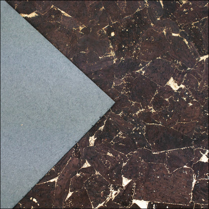 Natural Cork Material In Brown With Gold Accents Cof-249-B Cork Fabric