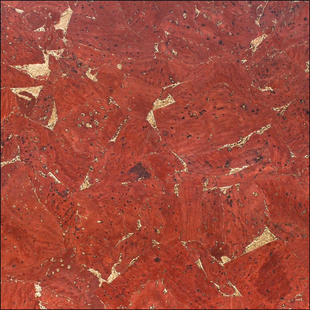 Natural Cork Material In Light Brown With Gold Accents Cof-471 Cork Fabric