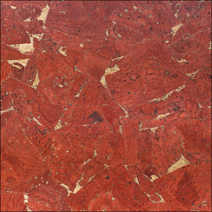 Natural Cork Material In Light Brown With Gold Accents Cof-471 Cork Fabric