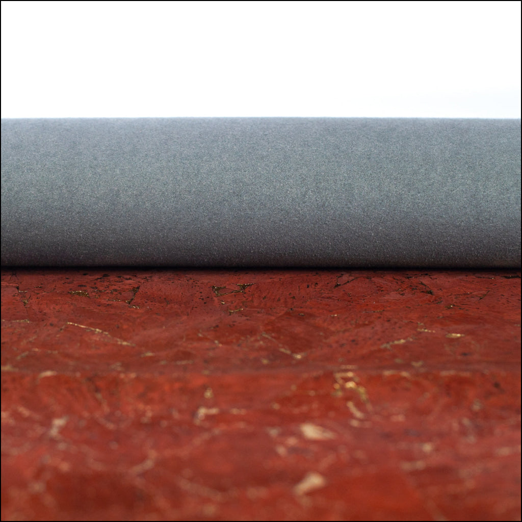 Natural Cork Material In Light Brown With Gold Accents Cof-471 Cork Fabric